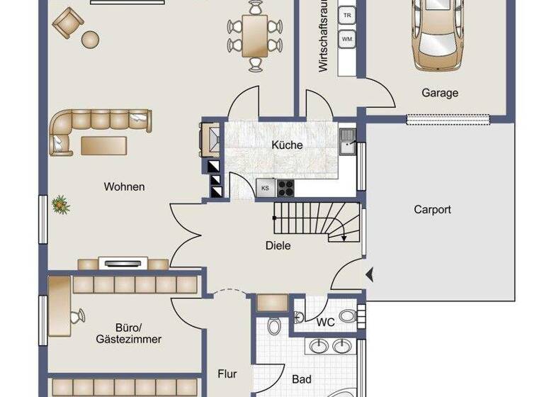 Einfamilienhaus zur Miete 1.450 € 4 Zimmer 145,9 m² 681 m² Grundstück frei ab 01.04.2026 Sandhorst Aurich 26603