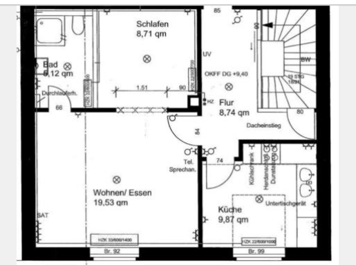 Studio zur Miete 350 € 1,5 Zimmer 44 m²<br/>Wohnfläche 2.<br/>Geschoss ab sofort<br/>Verfügbarkeit Sedanstraße Statistischer Bezirk 14 Hamm 59065