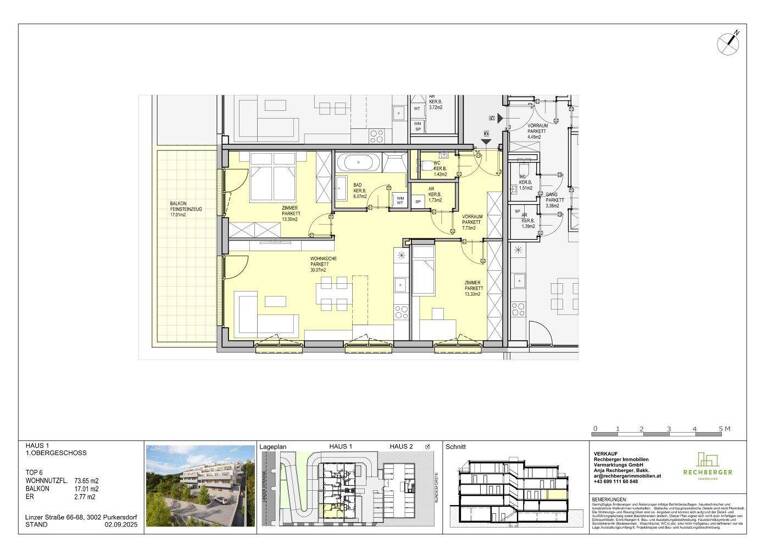 Wohnung zum Kauf - Erstbezug 409.000 € 3 Zimmer 73,7 m² 1. Geschoss Linzer Straße 66-68 Purkersdorf 3002