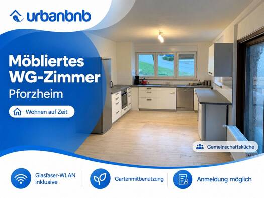 WG-Zimmer zur Miete auf Zeit 690 € 20 m² frei ab sofort Grasiger Weg Südoststadt Pforzheim 75175
