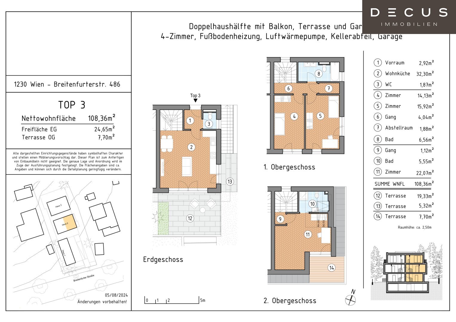 Doppelhaushälfte zum Kauf 757.000 € 4 Zimmer 108,4 m²<br/>Wohnfläche Wien 1230