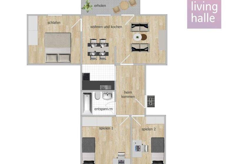 Wohnung zur Miete 525 € 4 Zimmer 70 m² 10. Geschoss Lise-Meitner-Straße 19 Nördliche Neustadt Halle (Saale) 06122