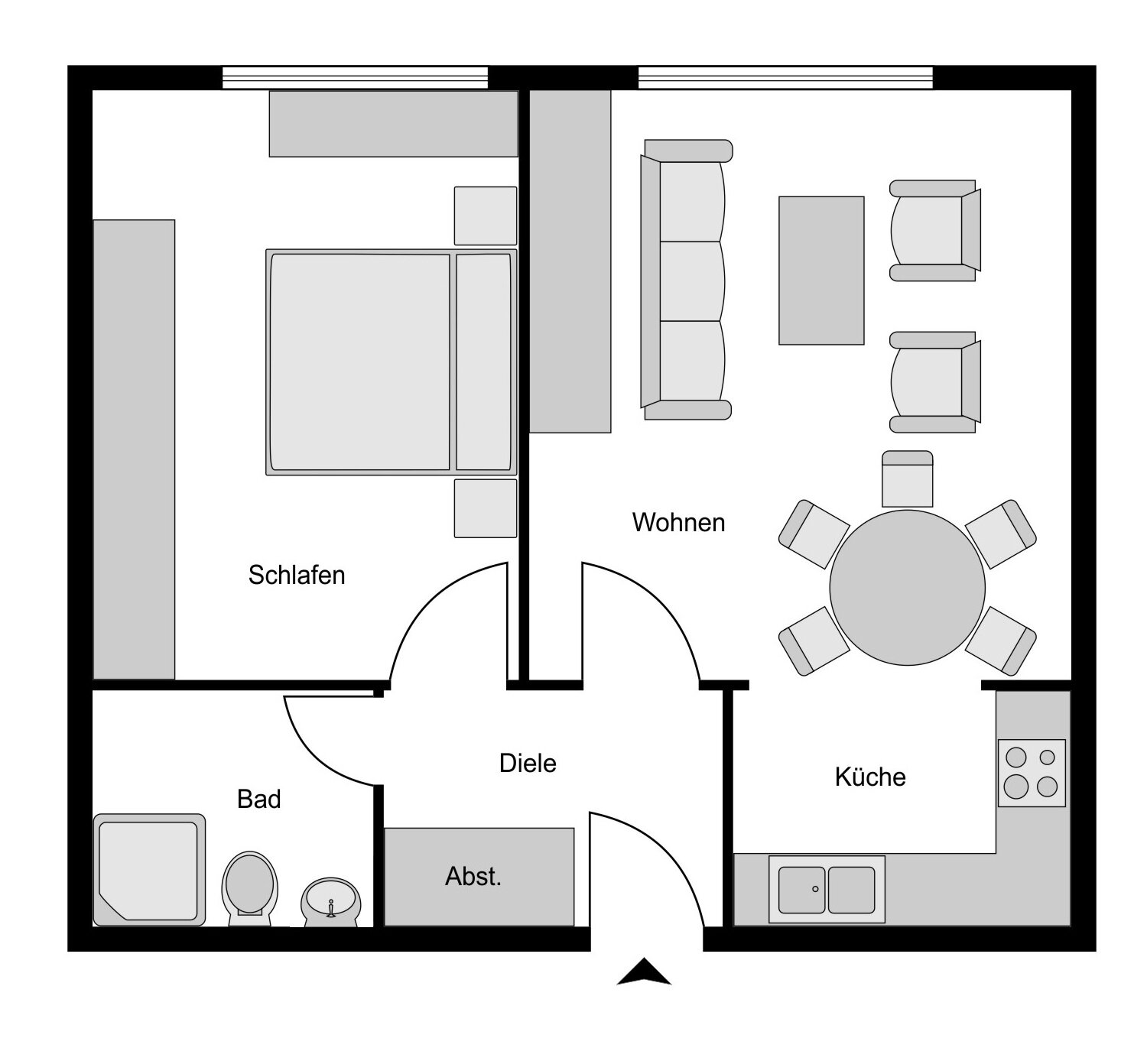 Wohnung zum Kauf 106.000 € 2,5 Zimmer 46,7 m²<br/>Wohnfläche EG<br/>Geschoss Höntrop Bochum 44869