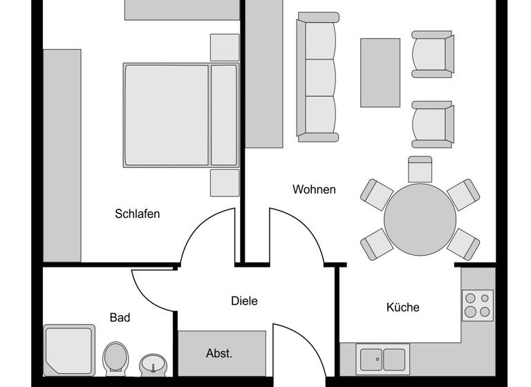 Wohnung zum Kauf 106.000 € 2,5 Zimmer 46,7 m²<br/>Wohnfläche EG<br/>Geschoss Höntrop Bochum 44869