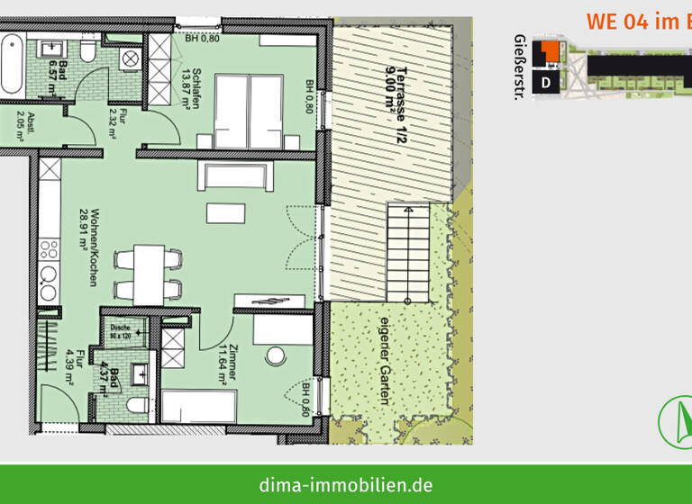 Wohnung zum Kauf 462.000 € 3 Zimmer 83,1 m²<br/>Wohnfläche EG<br/>Geschoss Gießerstraße 47 a Plagwitz Leipzig 04229
