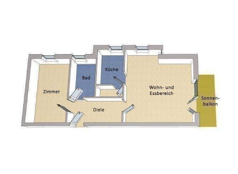 Wohnung zum Kauf 175.000 € 2 Zimmer 59 m² Dallgow Dallgow-Döberitz 14624