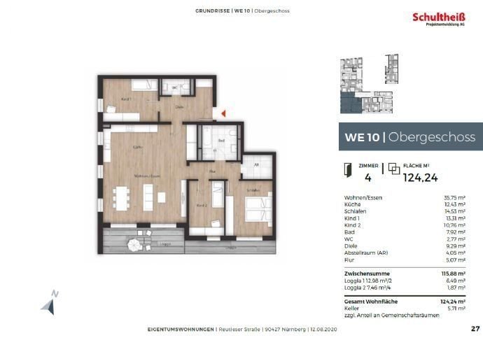 Wohnung zur Miete 1.800 € 4 Zimmer 124,2 m²<br/>Wohnfläche 1.<br/>Geschoss ab sofort<br/>Verfügbarkeit Reutleser Straße 70 a-b Großgründlach Nürnberg 90427