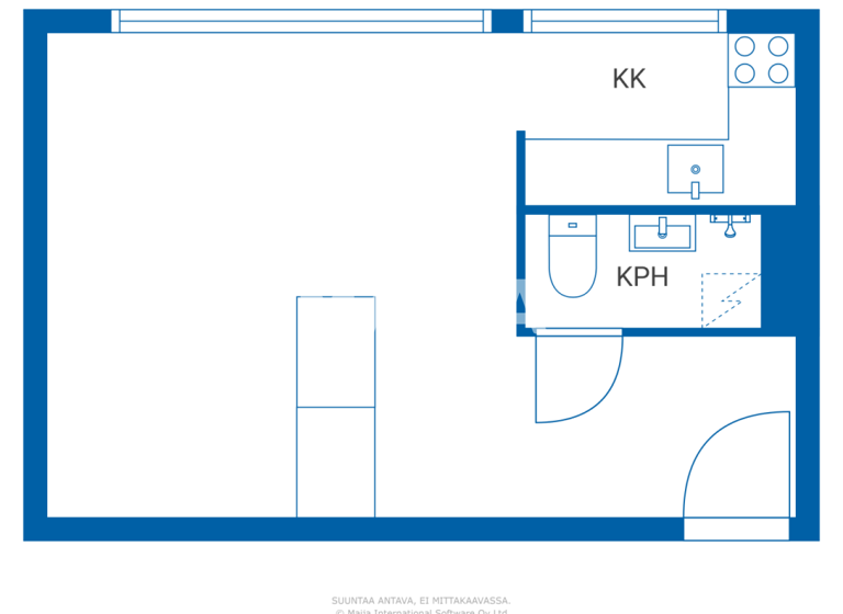 Studio zur Miete 510 € 1 Zimmer 27 m² 5. Geschoss Kirkkokatu 63-65 Oulu 90120