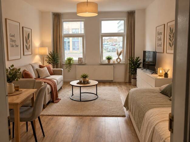 Wohnung zur Miete 398 € 1 Zimmer 39 m² EG Merseburger Straße 49 Lutherplatz Süd 06112