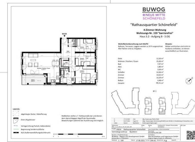 Wohnung zum Kauf 545.000 € 4 Zimmer 99,2 m² 3. Geschoss Schönefeld 12529