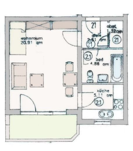 Wohnung zur Miete 215 € 1 Zimmer 37,6 m²<br/>Wohnfläche EG<br/>Geschoss In der Huthweide 5 Untermaßfeld 98617