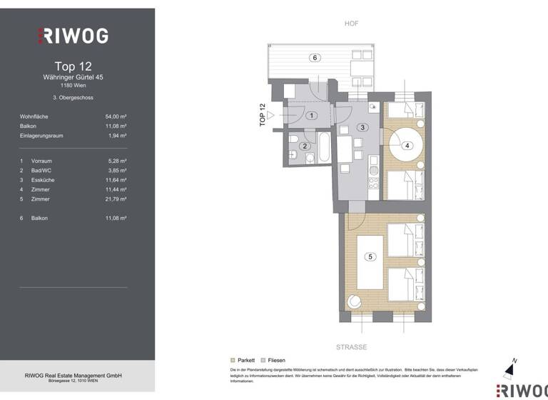 Wohnung zum Kauf 335.000 € 2 Zimmer 54 m² 3. Geschoss Währinger Gürtel 45 Wien 1180