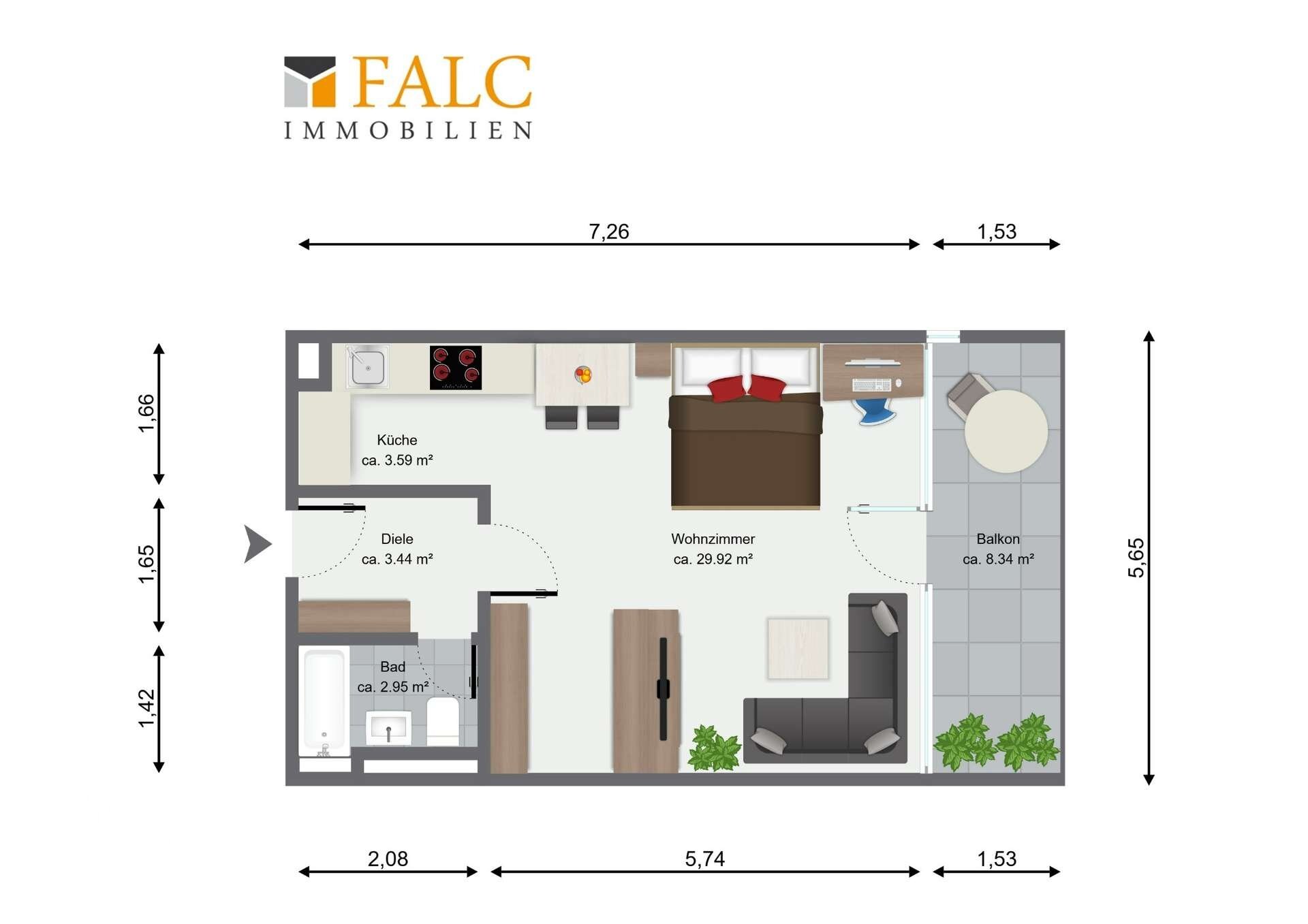 Wohnung zum Kauf 425.000 € 1 Zimmer 44,1 m²<br/>Wohnfläche 9.<br/>Geschoss Münchener Freiheit München 80804