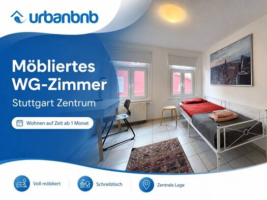 WG-Zimmer zur Miete auf Zeit 620 € 11 m² frei ab sofort Leonhardstraße Mitte Mitte 70182