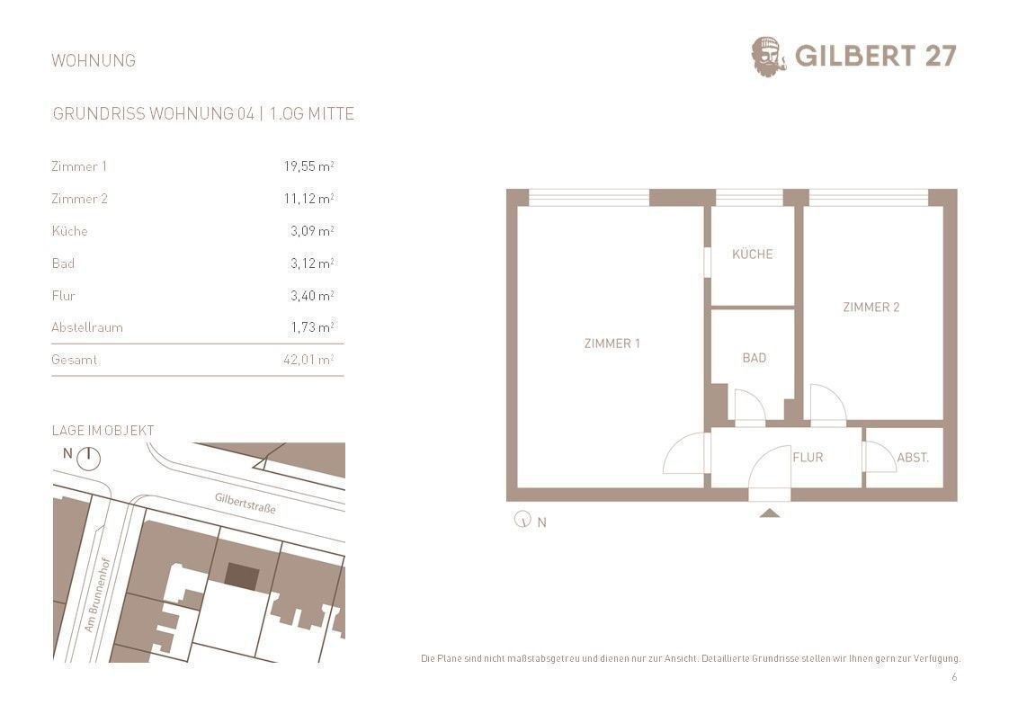 Wohnung zum Kauf provisionsfrei als Kapitalanlage geeignet 229.000 € 2 Zimmer 42 m²<br/>Wohnfläche Gilbertstraße 27 St.Pauli Hamburg 22767