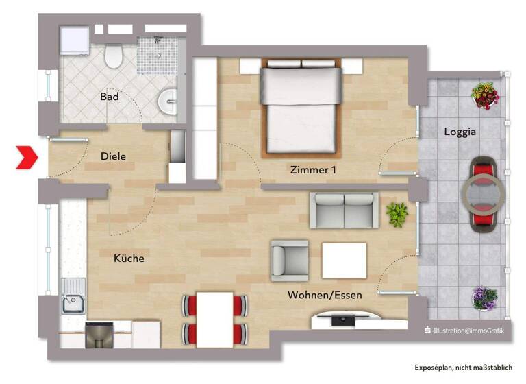 Wohnung zur Miete - Erstbezug 1.094 € 2 Zimmer 55,4 m² 1. Geschoss Leonberg 71229