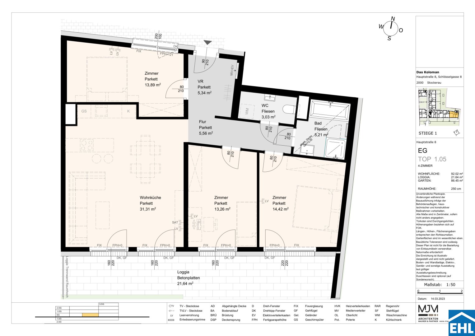 Wohnung zum Kauf 520.000 € 4 Zimmer 92 m²<br/>Wohnfläche EG<br/>Geschoss Schlösselgasse Stockerau 2000