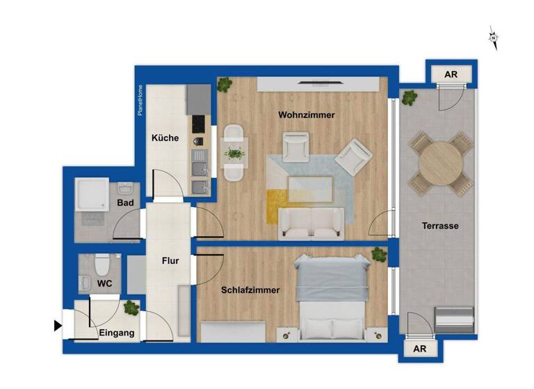 Wohnung zum Kauf 290.000 € 2 Zimmer 60 m² EG Tonndorf Hamburg 22045