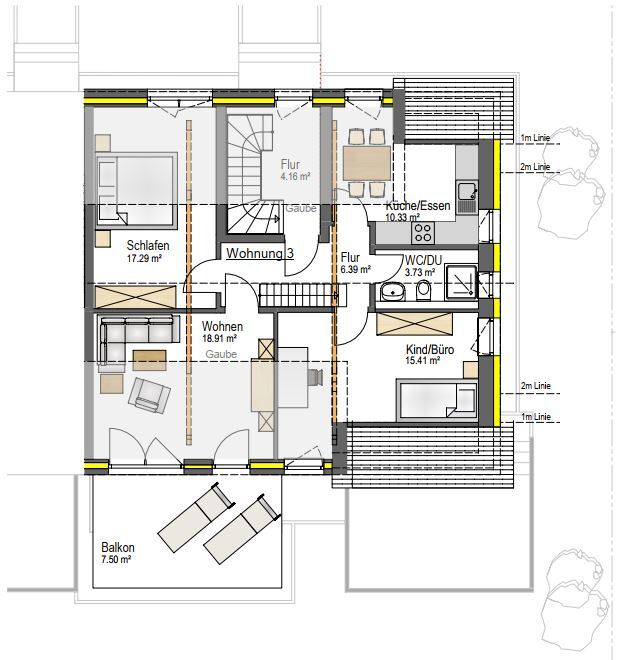 Wohnung zum Kauf provisionsfrei als Kapitalanlage geeignet 390.000 € 3 Zimmer 101 m²<br/>Wohnfläche Matzentalweg 4 Reckingen Küssaberg 79790