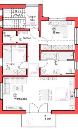 Wohnung zur Miete 850 € 3 Zimmer 81,4 m²<br/>Wohnfläche 1.<br/>Geschoss Gartenstrasse Ergoldsbach Ergoldsbach 84061