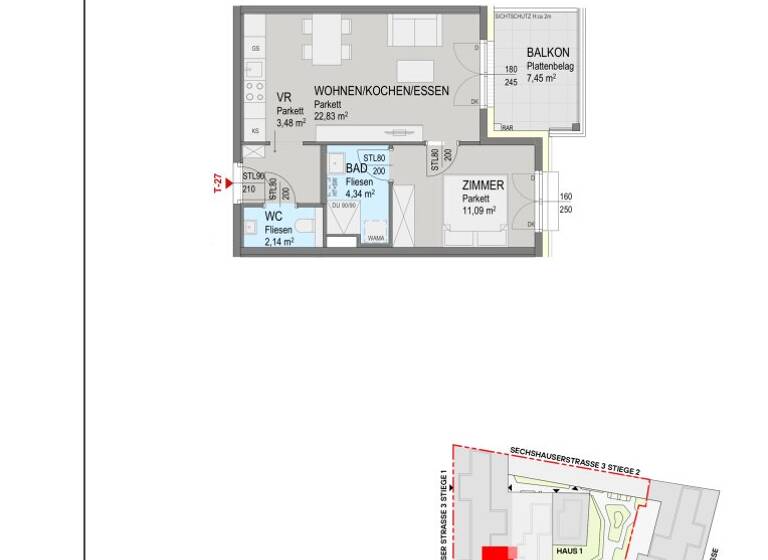 Wohnung zum Kauf - Erstbezug 369.000 € 2 Zimmer 43,9 m² 3. Geschoss Sechshauser Straße Wien 1150