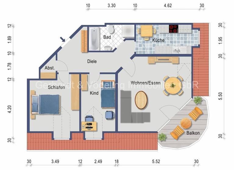 Wohnung zum Kauf 149.000 € 3 Zimmer 76,1 m² 3. Geschoss Innenstadt Ahlen 59227