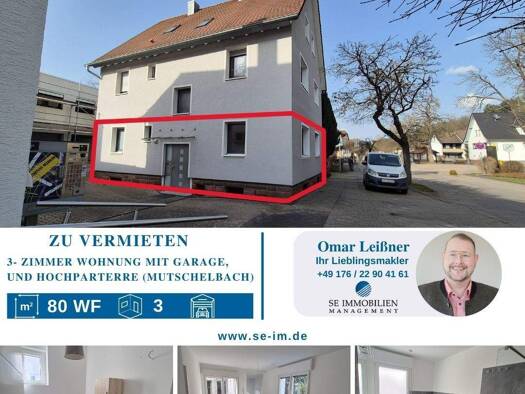 Wohnung zur Miete 765 € 3 Zimmer 80 m² frei ab 01.04.2026 Mutschelbach Karlsbad-Mutschelbach 76307