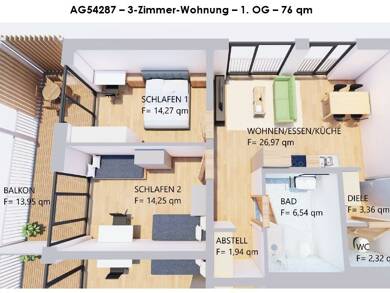 Wohnung zur Miete Wohnen auf Zeit 1.680 € 3 Zimmer 76 m² frei ab sofort Kaufbeuren 87600