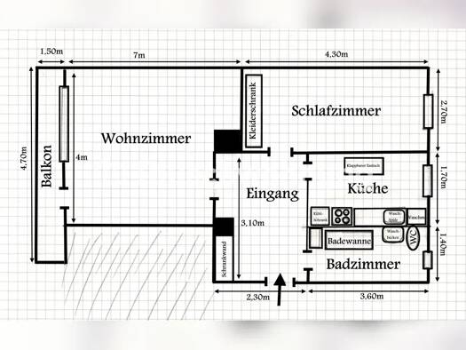 Wohnung zur Miete Tauschwohnung 456 € 2 Zimmer 61 m² 1. Geschoss Wedding Berlin 13353