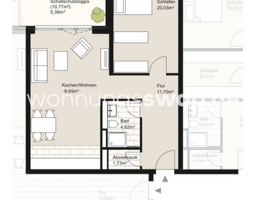 Wohnung zur Miete Tauschwohnung 1.150 € 2 Zimmer 72 m² 3. Geschoss Hammerbrook Mitte 20097