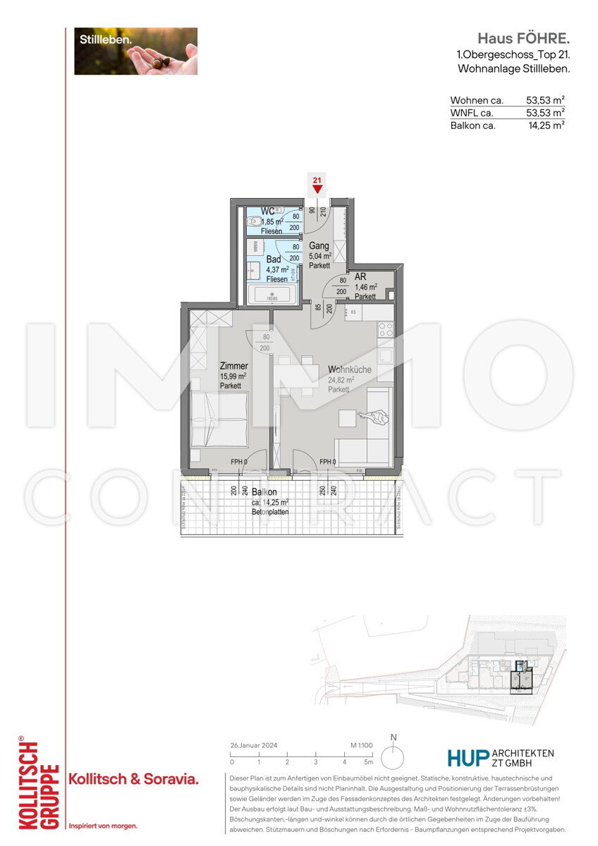 Wohnung zum Kauf provisionsfrei 342.600 € 2 Zimmer 53,5 m²<br/>Wohnfläche 1.<br/>Geschoss Kaltenleutgeben 2391