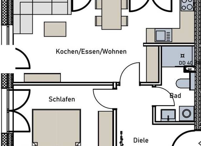 Wohnung zum Kauf provisionsfrei 250.700 € 2 Zimmer 49,8 m² Trier-West-Pallien Trier 54294