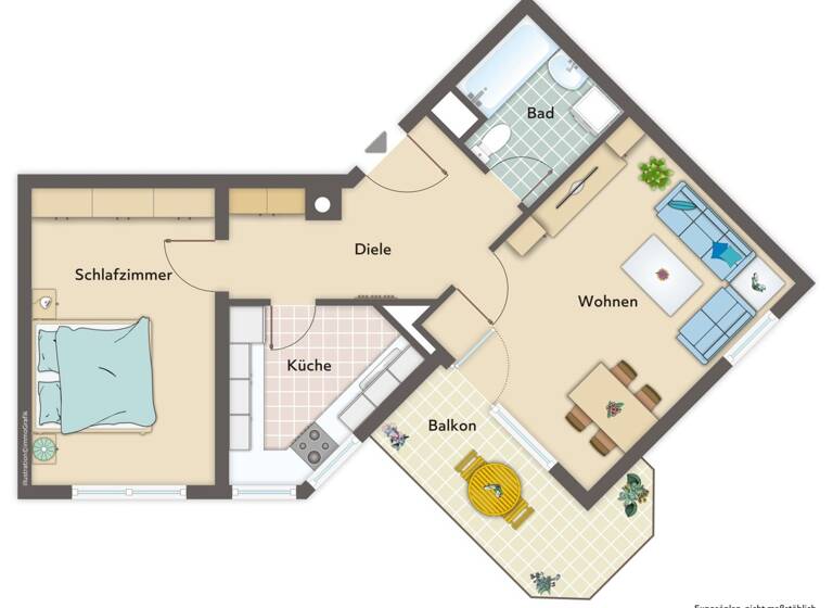 Wohnung zum Kauf 355.000 € 2 Zimmer 60 m² 4. Geschoss Paradies Konstanz 78462