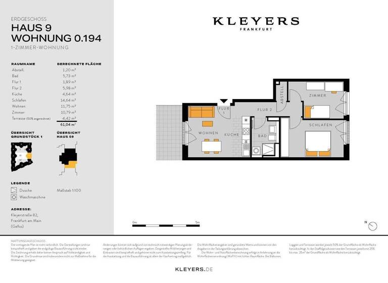 Wohnung zum Kauf - Erstbezug 499.900 € 3 Zimmer 61 m² Gallus Frankfurt am Main 60326