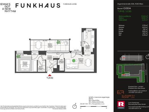 Wohnung zum Kauf - Erstbezug 730.000 € 2 Zimmer 51,9 m² 2. Geschoss Wien 1040