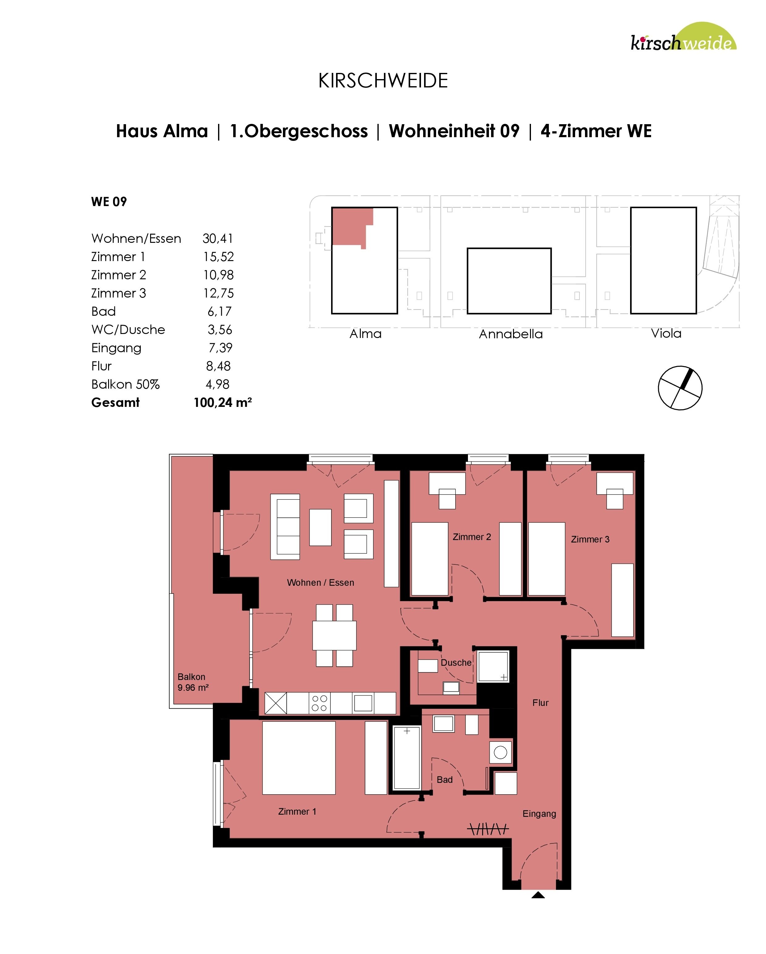 Wohnung zum Kauf provisionsfrei 459.900 € 4 Zimmer 100,2 m²<br/>Wohnfläche 1.<br/>Geschoss ab sofort<br/>Verfügbarkeit Eduard-Rosenthal-Straße Nordvorstadt Weimar 99423