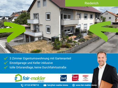 Wohnung zum Kauf 249.000 € 3 Zimmer 82 m² EG Riederich 72585