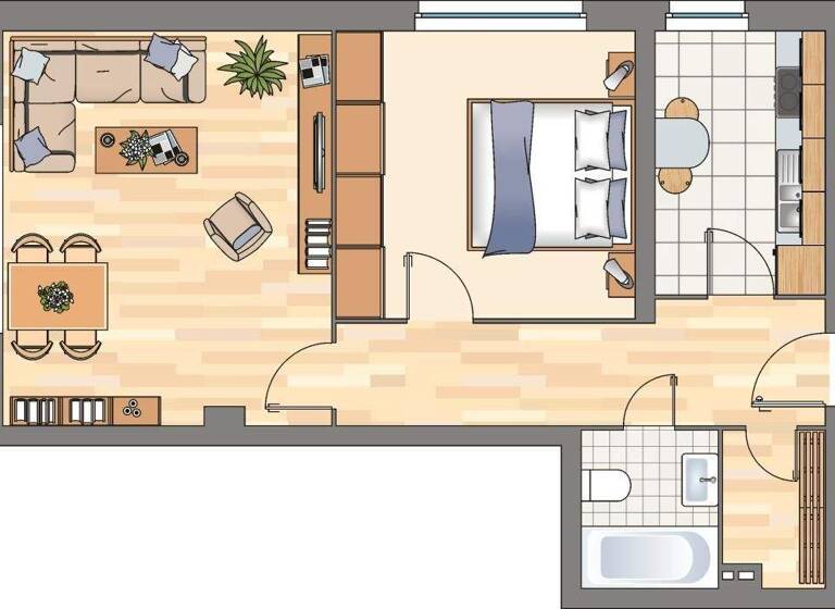 Wohnung zur Miete 479 € 2 Zimmer 49,5 m² 5. Geschoss frei ab 15.05.2026 Breedlandweg 25 Mürwik Flensburg 24944