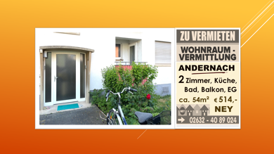 Wohnung zur Miete 514 € 2 Zimmer 54 m² EG frei ab sofort Mohrsmühlenweg 14 Geschwister-Scholl Realschule 2 Andernach 56626