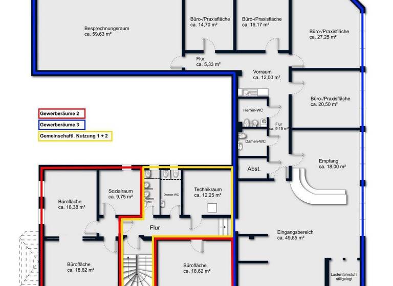 Bürofläche zur Miete 650 € 4 Zimmer 72 m² Bürofläche Burgdamm Bremen 28719