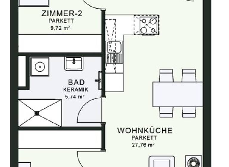 Wohnung zur Miete - Erstbezug 701 € 3 Zimmer 63,2 m² 4. Geschoss frei ab sofort Fröhlichgasse 23-35 Jakomini Graz 8010