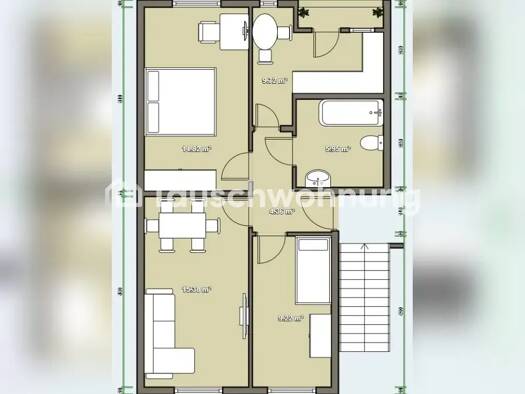 Wohnung zur Miete Tauschwohnung 530 € 3 Zimmer 62 m² 2. Geschoss Zentrum-Nordwest Leipzig 04105