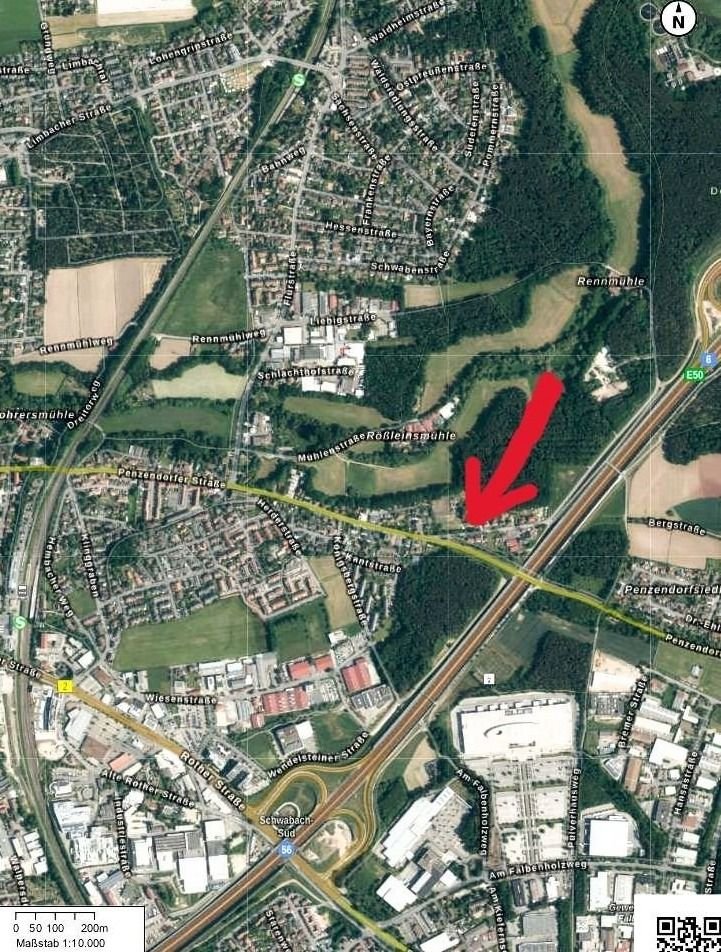 Grundstück zum Kauf 250.000 € 500 m²<br/>Grundstück Alte Penzendorfer Straße 62 Ost Schwabach 91126