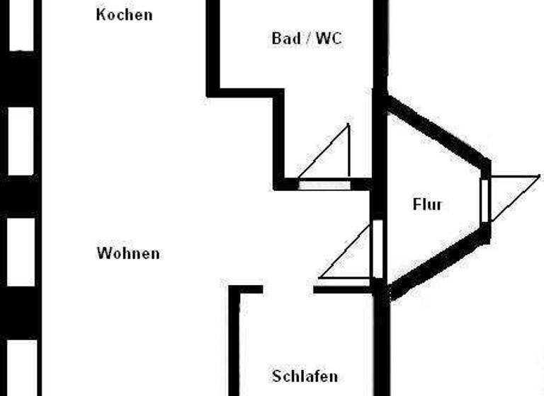 Wohnung zur Miete 220 € 1,5 Zimmer 36,1 m² 1. Geschoss frei ab sofort Zeißstraße 25 Hilbersdorf Chemnitz 09131