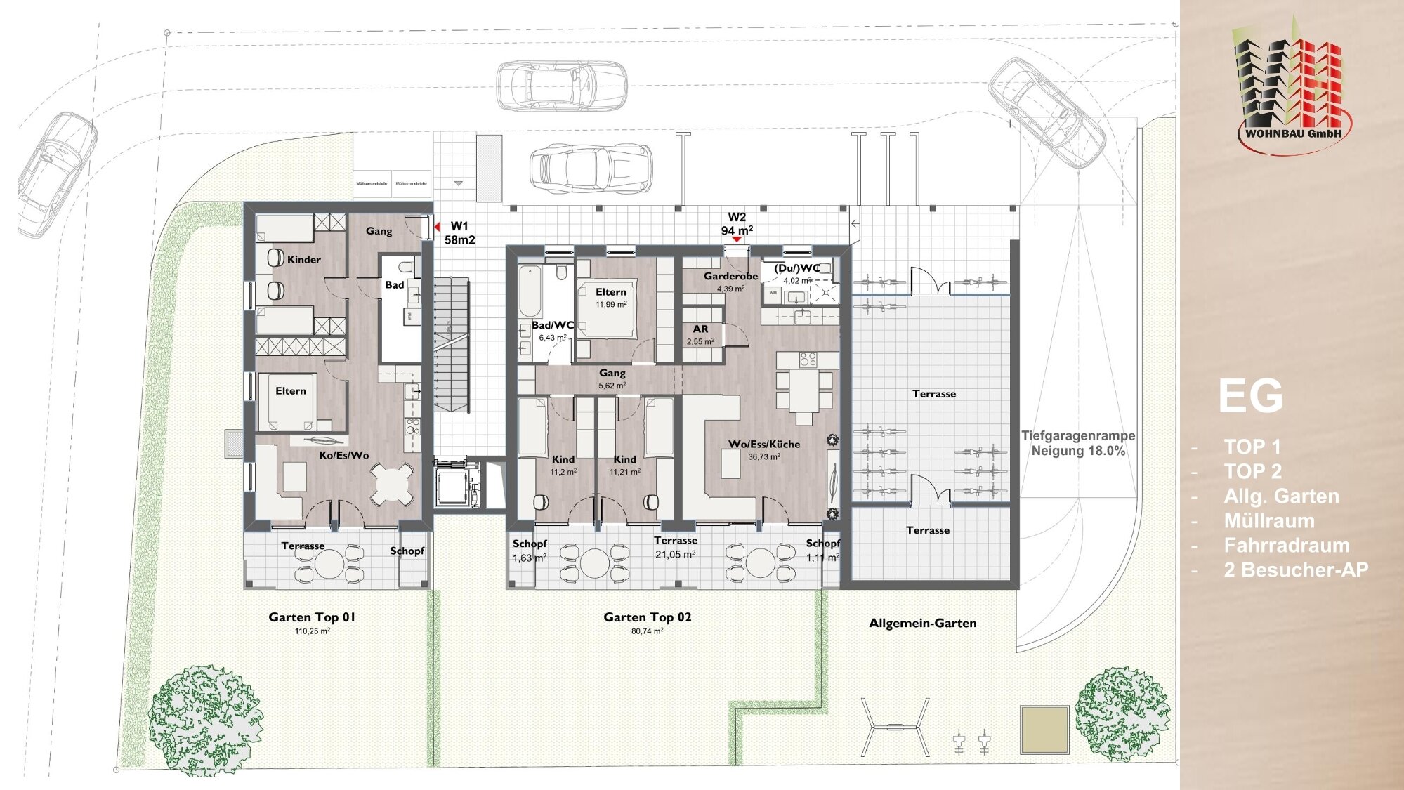 Wohnung zum Kauf provisionsfrei 368.000 € 3 Zimmer 57,5 m²<br/>Wohnfläche EG<br/>Geschoss Hämmerlestraße 19 Feldkirch 6800