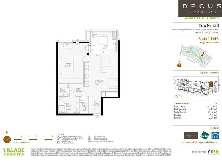 Wohnung zum Kauf - Erstbezug 377.000 € 2 Zimmer 56,7 m² 1. Geschoss Wien 1030
