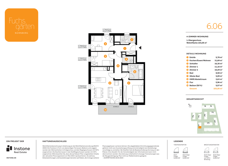 Wohnung zum Kauf - Erstbezug 629.000 € 4 Zimmer 103 m² 1. Geschoss Boxdorf Nürnberg 90427
