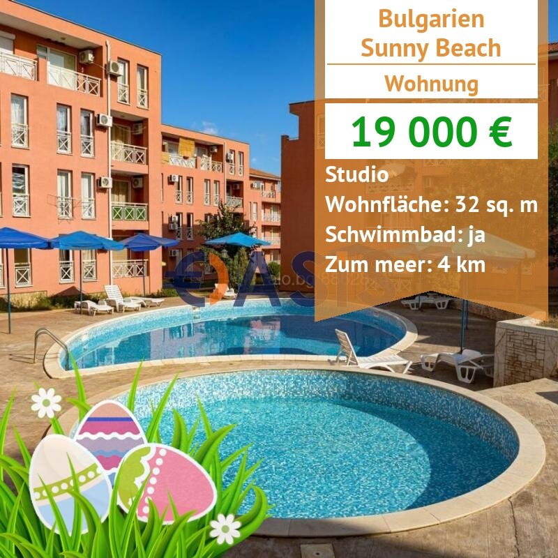 Apartment zum Kauf provisionsfrei 19.000 € 1 Zimmer 32 m²<br/>Wohnfläche 3.<br/>Geschoss Sunny Beach 8237