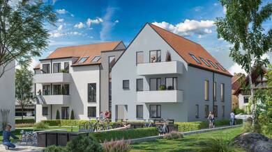 Wohnung zum Kauf - Neubau provisionsfrei 542.000 € 4 Zimmer 93,1 m² Dachgeschoss, 2. Geschoss Affalterbacher Straße 4 Poppenweiler Ludwigsburg 71642