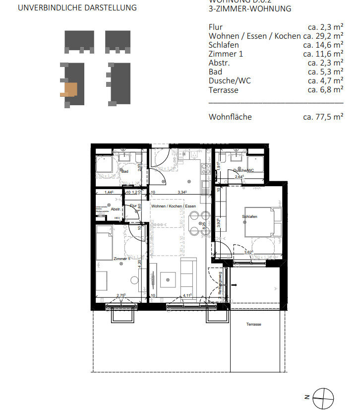 Wohnung zur Miete 1.370 € 3 Zimmer 77,5 m²<br/>Wohnfläche 1.<br/>Geschoss 01.12.2024<br/>Verfügbarkeit Korntal Korntal-Münchingen 70825